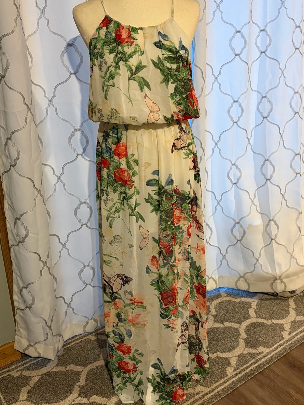 FATE Ruby Maxi Dress Floral Butterfly Print Stitch Fix